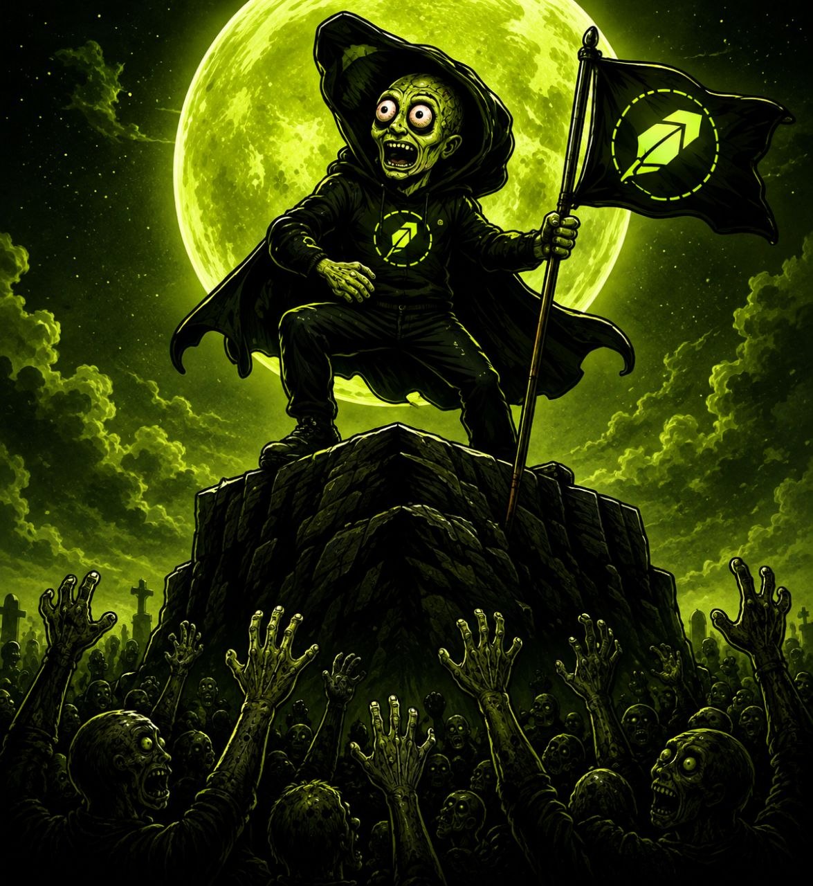 $DBTS mascot raising the flag above the horde under a green moon
